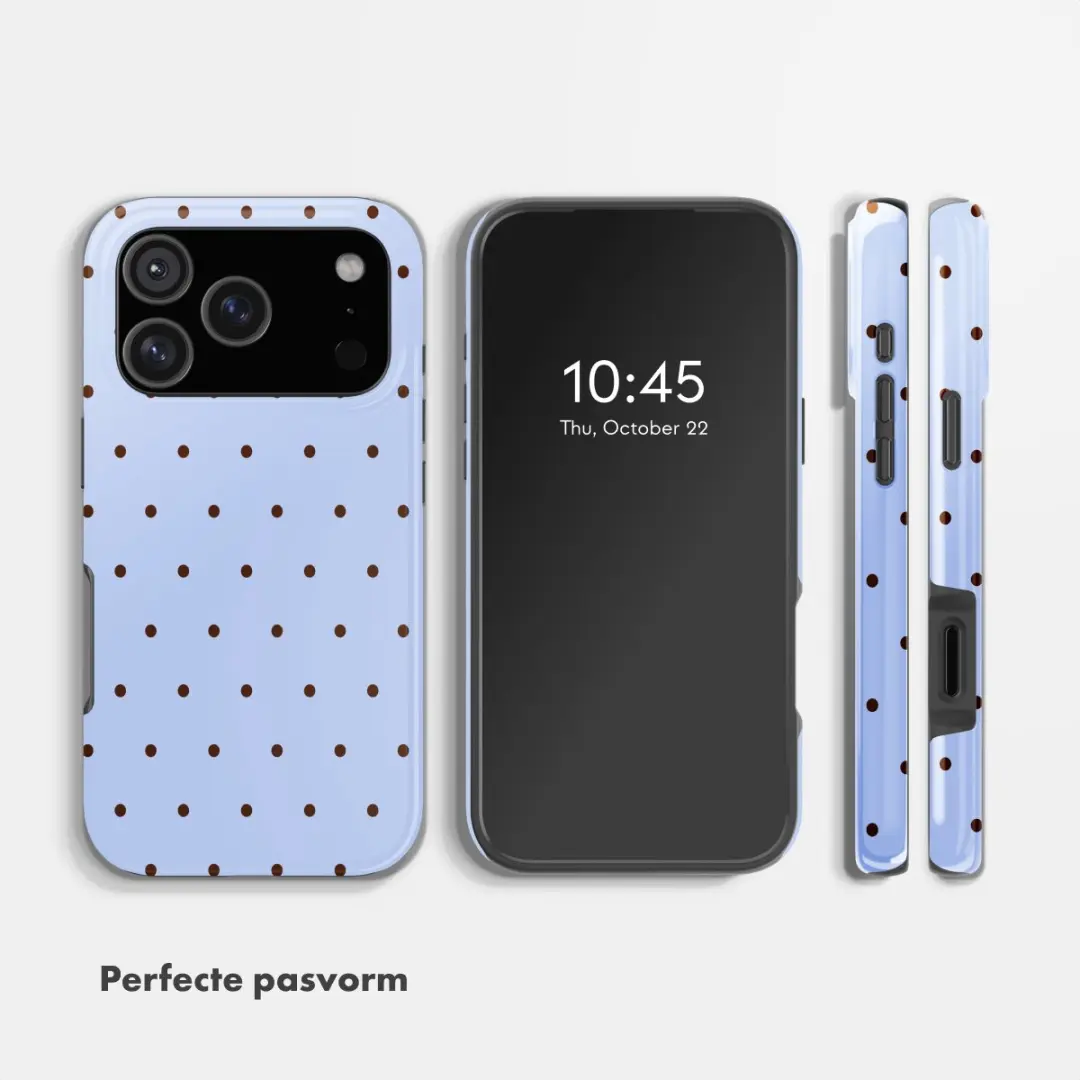Selencia Hoesje iPhone 17 Pro Max Lichtblauw - Happy Dots Digital Sky