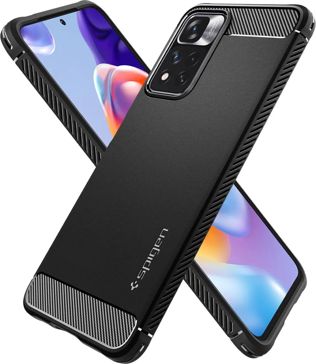 Spigen Rugged Armor ACS04804 Hoesje - Xiaomi Redmi Note 11 Pro+ 5G - Zwart - afbeelding 3 van 6