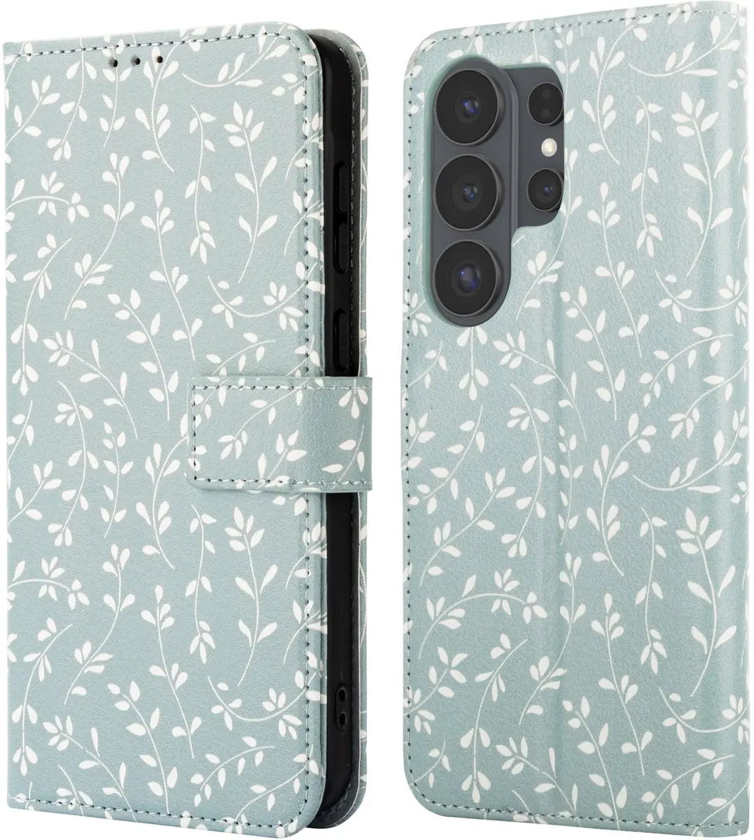 Imoshion Hoesje Samsung Galaxy S26 Ultra Smoke Green Flowers - 3 Pasjes