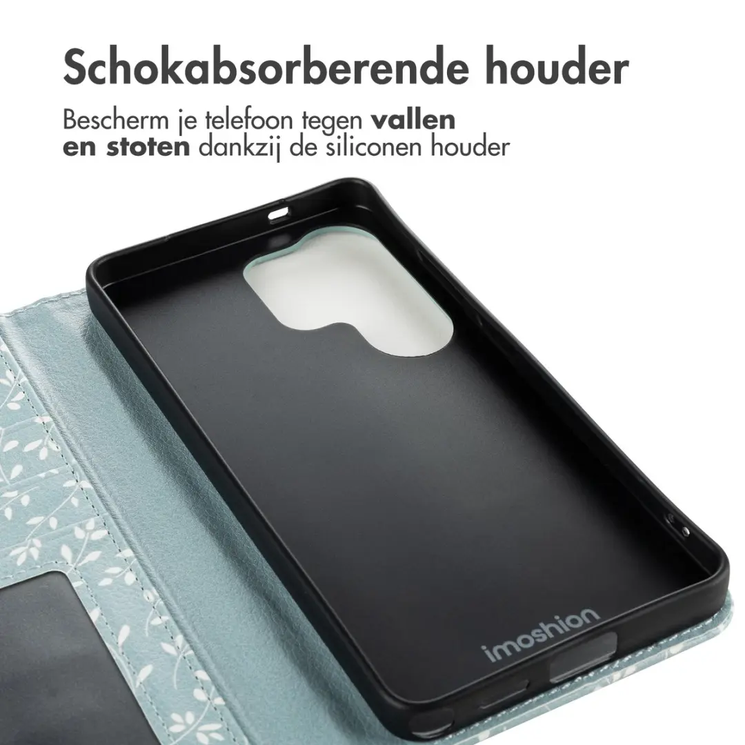 Imoshion Hoesje Samsung Galaxy S26 Ultra Smoke Green Flowers - 3 Pasjes