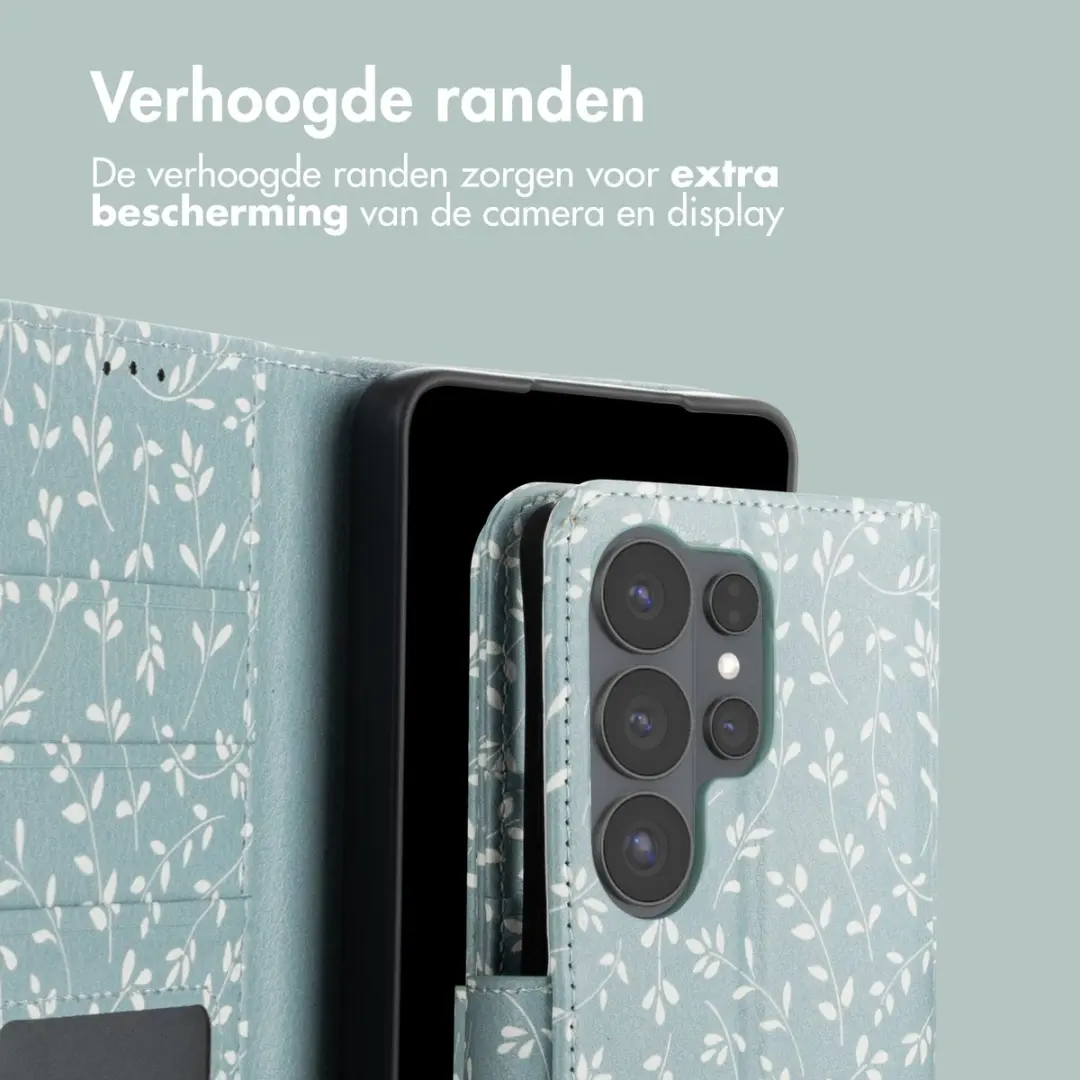 Imoshion Hoesje Samsung Galaxy S26 Ultra Smoke Green Flowers - 3 Pasjes