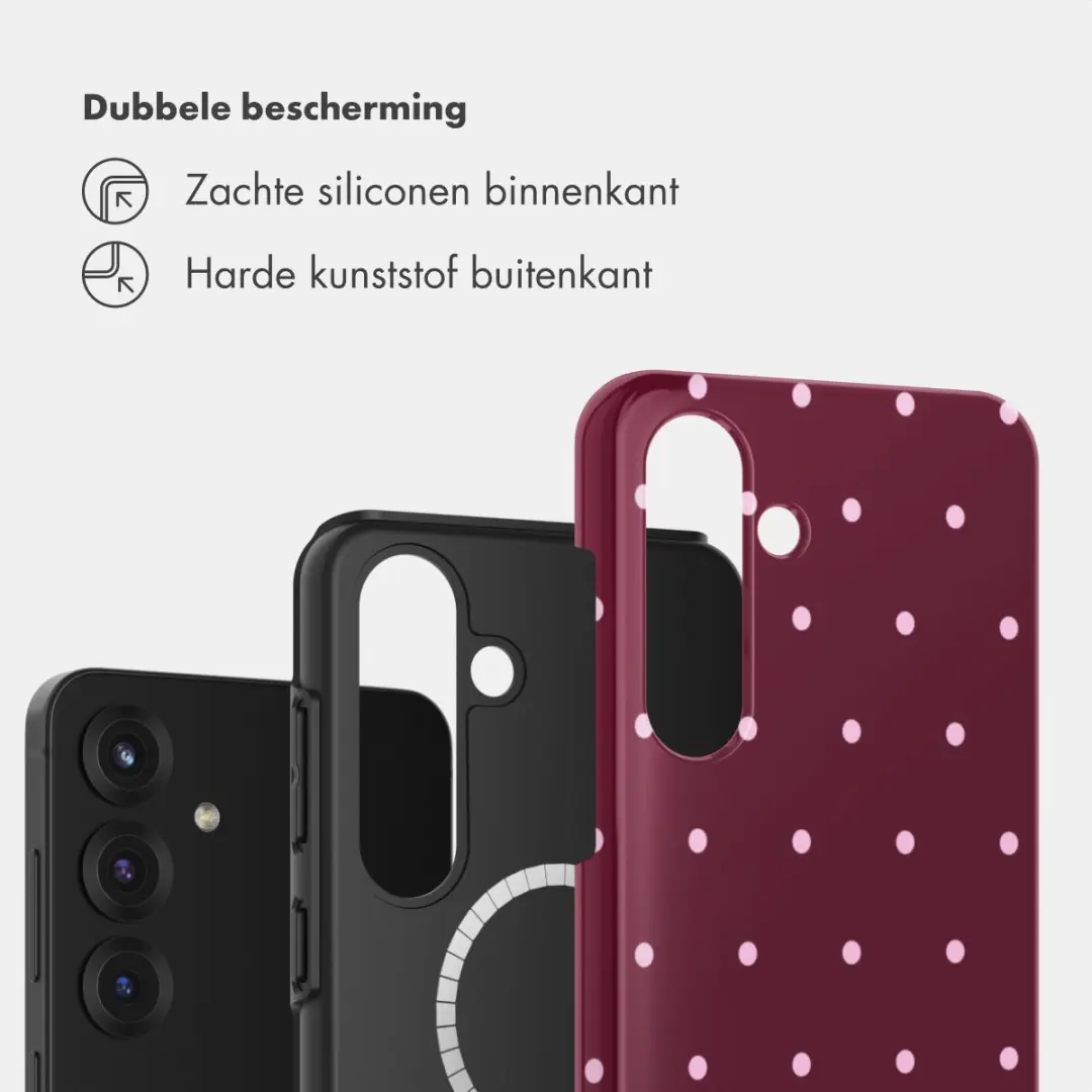 Selencia Hoesje Samsung Galaxy S25 - Magnetische Ring - Donkerrood