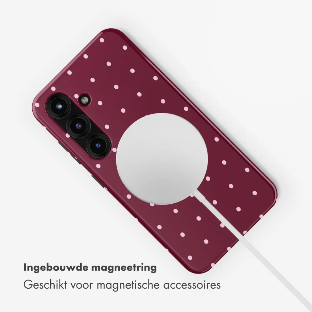 Selencia Hoesje Samsung Galaxy S25 - Magnetische Ring - Donkerrood