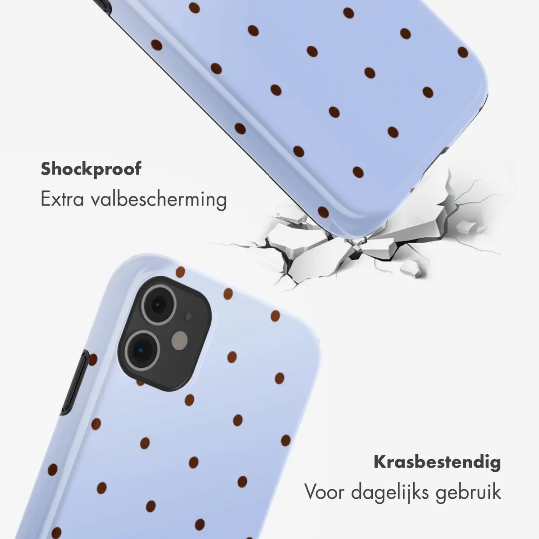 Selencia Hoesje iPhone 11 Lichtblauw - Happy Dots Digital Sky