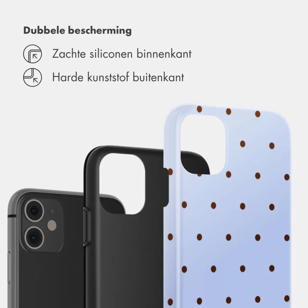 Selencia Hoesje iPhone 11 Lichtblauw - Happy Dots Digital Sky