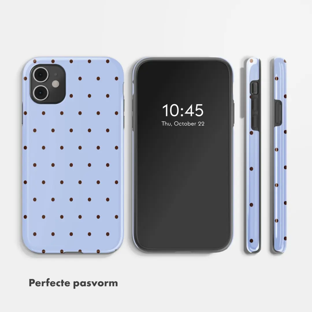 Selencia Hoesje iPhone 11 Lichtblauw - Happy Dots Digital Sky