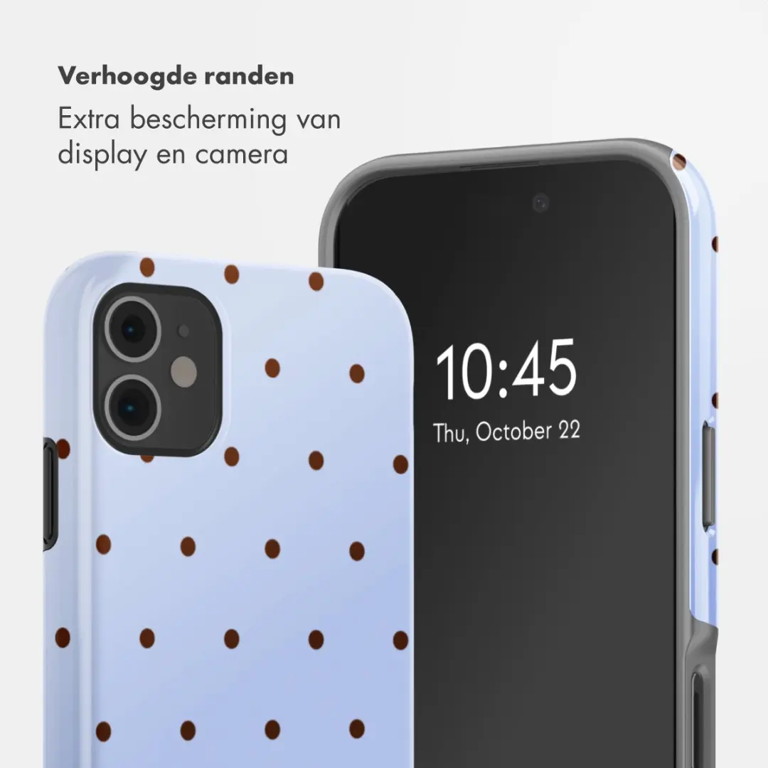 Selencia Hoesje iPhone 11 Lichtblauw - Happy Dots Digital Sky