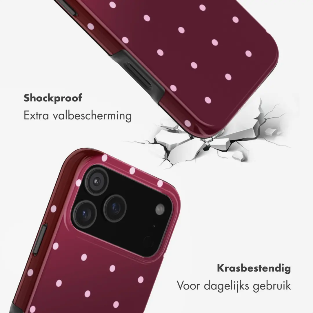 Selencia Hoesje iPhone 17 Pro Max - Happy Dots Donkerrood