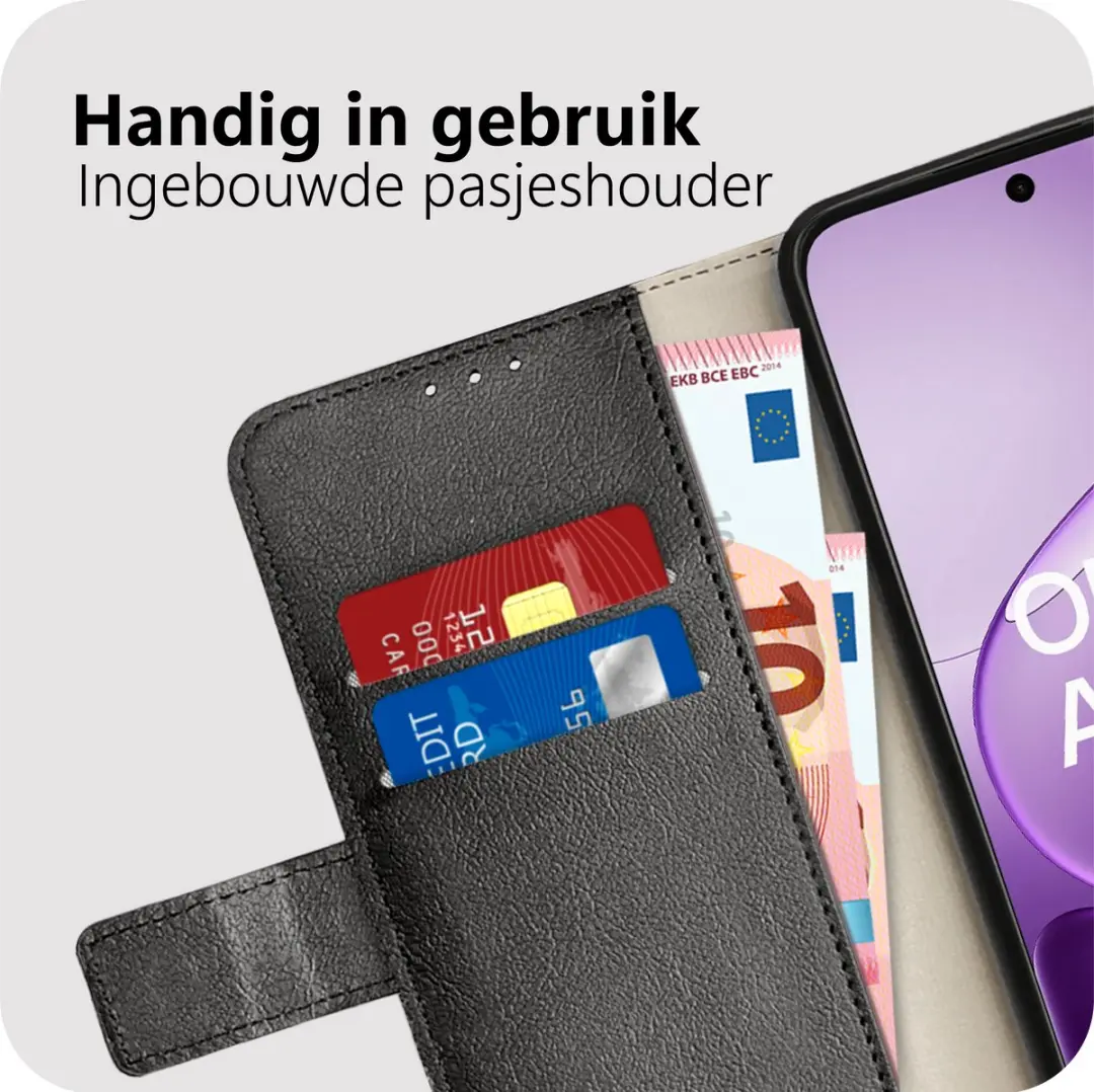 Just in Case Bookcase Classic Hoesje Oppo A6X 5G - Zwart
