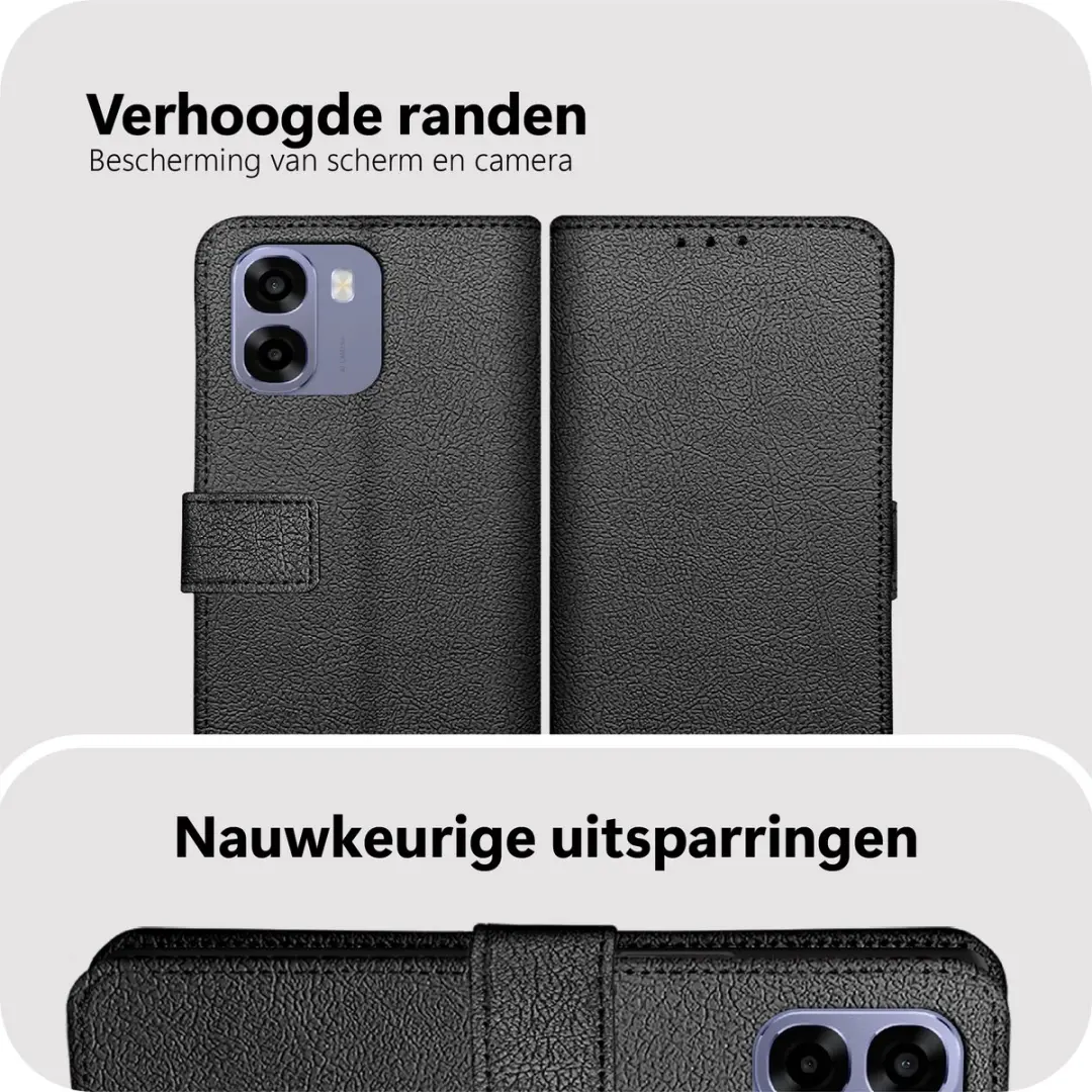 Just in Case Bookcase Classic Hoesje Oppo A6X 5G - Zwart