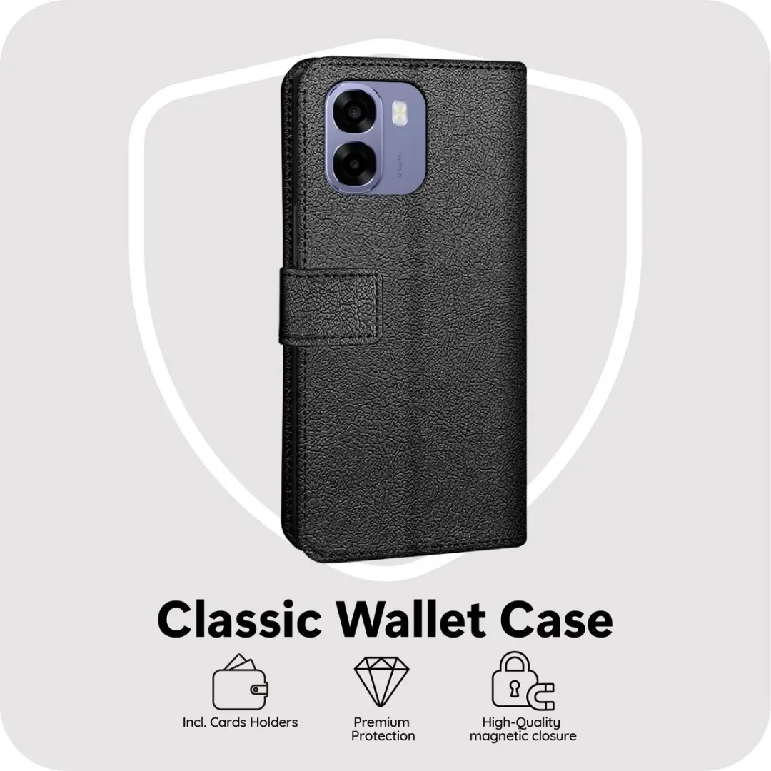 Just in Case Bookcase Classic Hoesje Oppo A6X 5G - Zwart