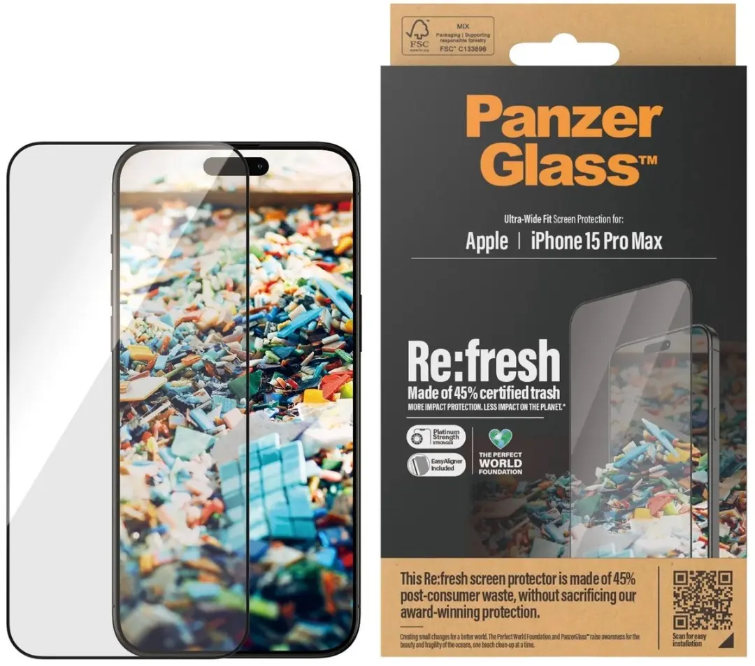 PanzerGlass Refresh Screenprotector iPhone 15 Pro Max