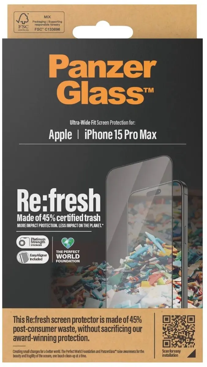 PanzerGlass Refresh Screenprotector iPhone 15 Pro Max - Full Screen - Case Friendly - afbeelding 6 van 6