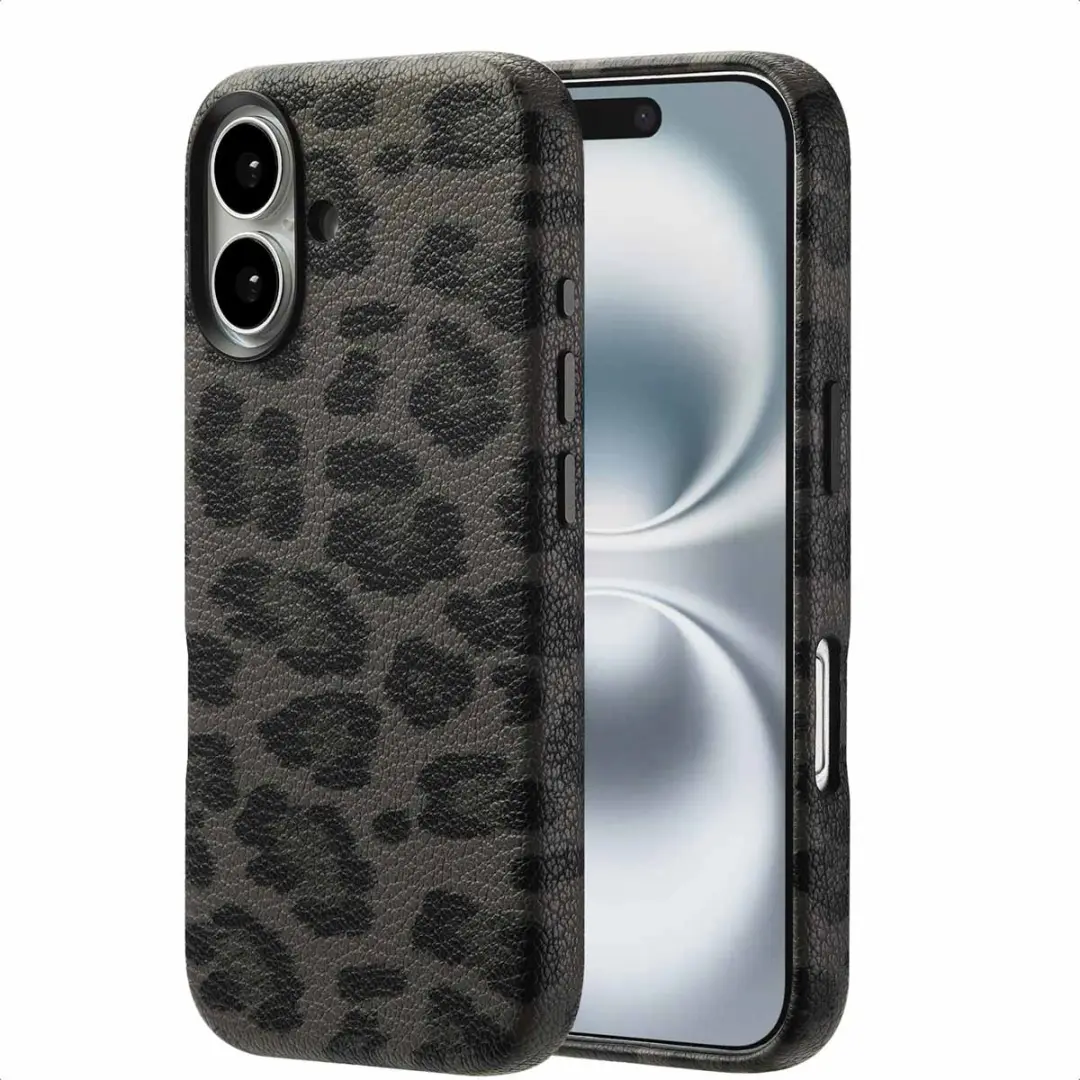 Selencia Hoesje iPhone 16 Midnight Black - MagSafe Panterprint