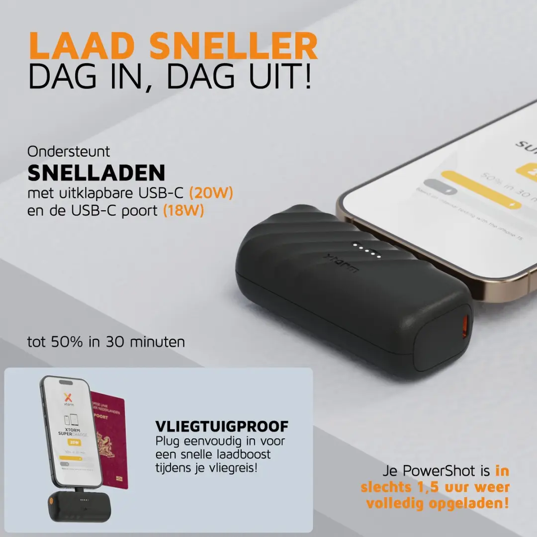Xtorm Go2 Powerbank XG2PS051 - 5.000mAh - 20W - Zwart - afbeelding 4 van 6