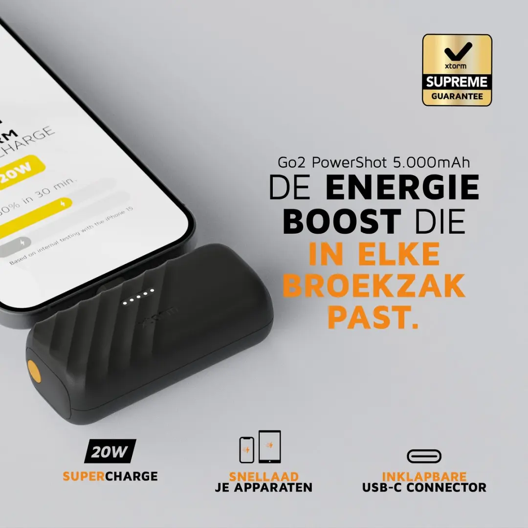 Xtorm Go2 Powerbank XG2PS051 - 5.000mAh - 20W - Zwart - afbeelding 2 van 6