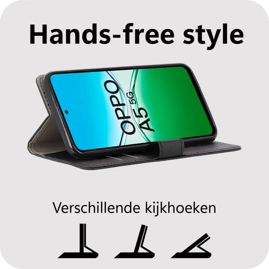 Just in Case Bookcase Classic MOO2784CW1 Hoesje - Oppo A5 5G - Zwart
