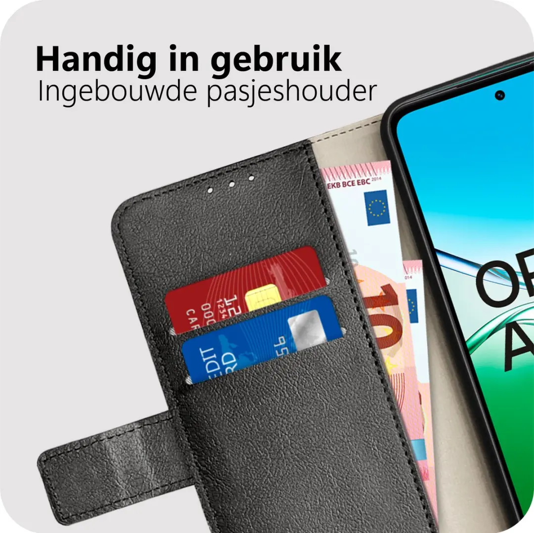 Just in Case Bookcase Classic MOO2784CW1 Hoesje - Oppo A5 5G - Zwart