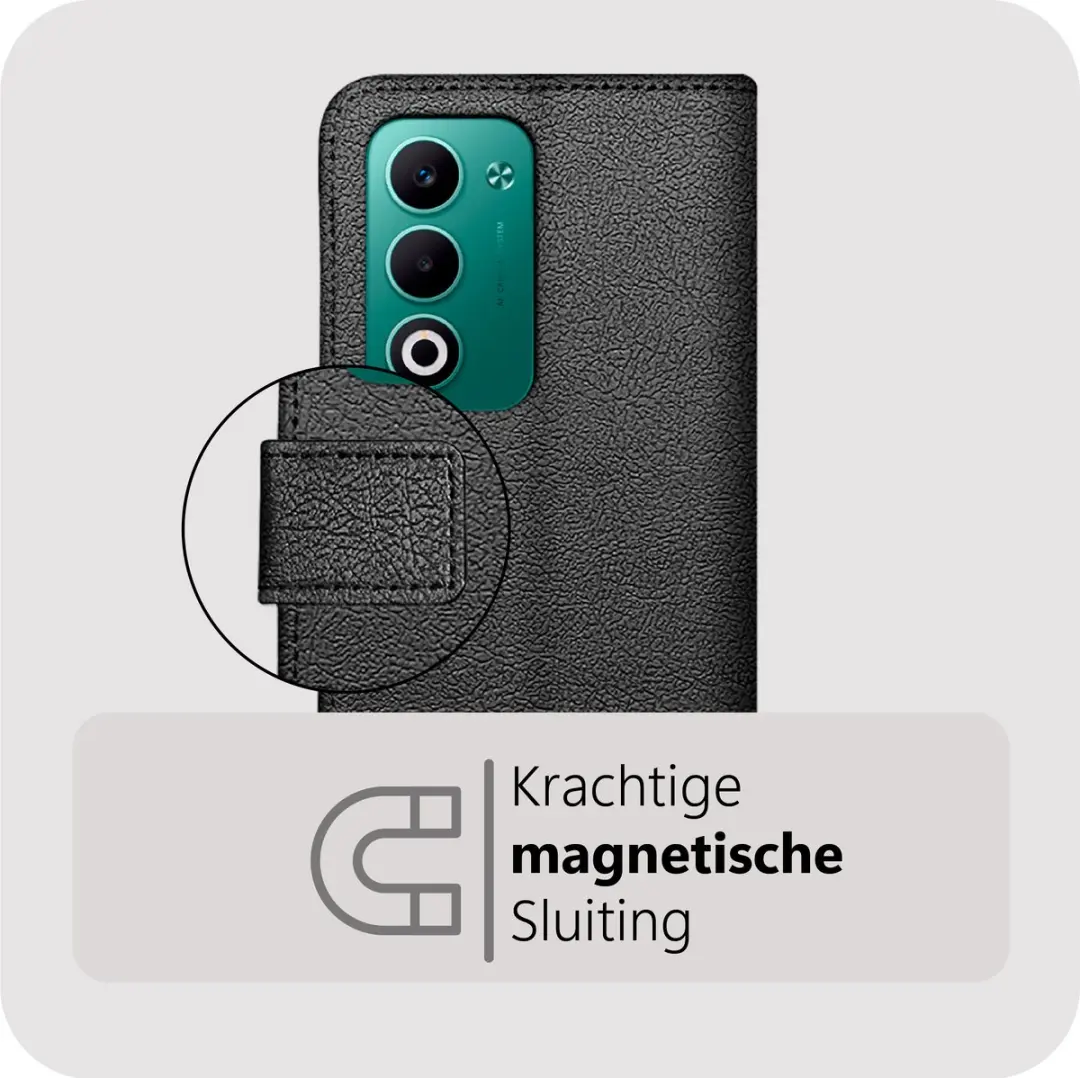 Just in Case Bookcase Classic MOO2784CW1 Hoesje - Oppo A5 5G - Zwart