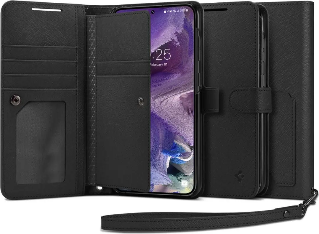 Spigen Wallet S Plus ACS05723 Portemonnee - Samsung Galaxy S23 - 6 Pasjes - Zwart - afbeelding 3 van 6