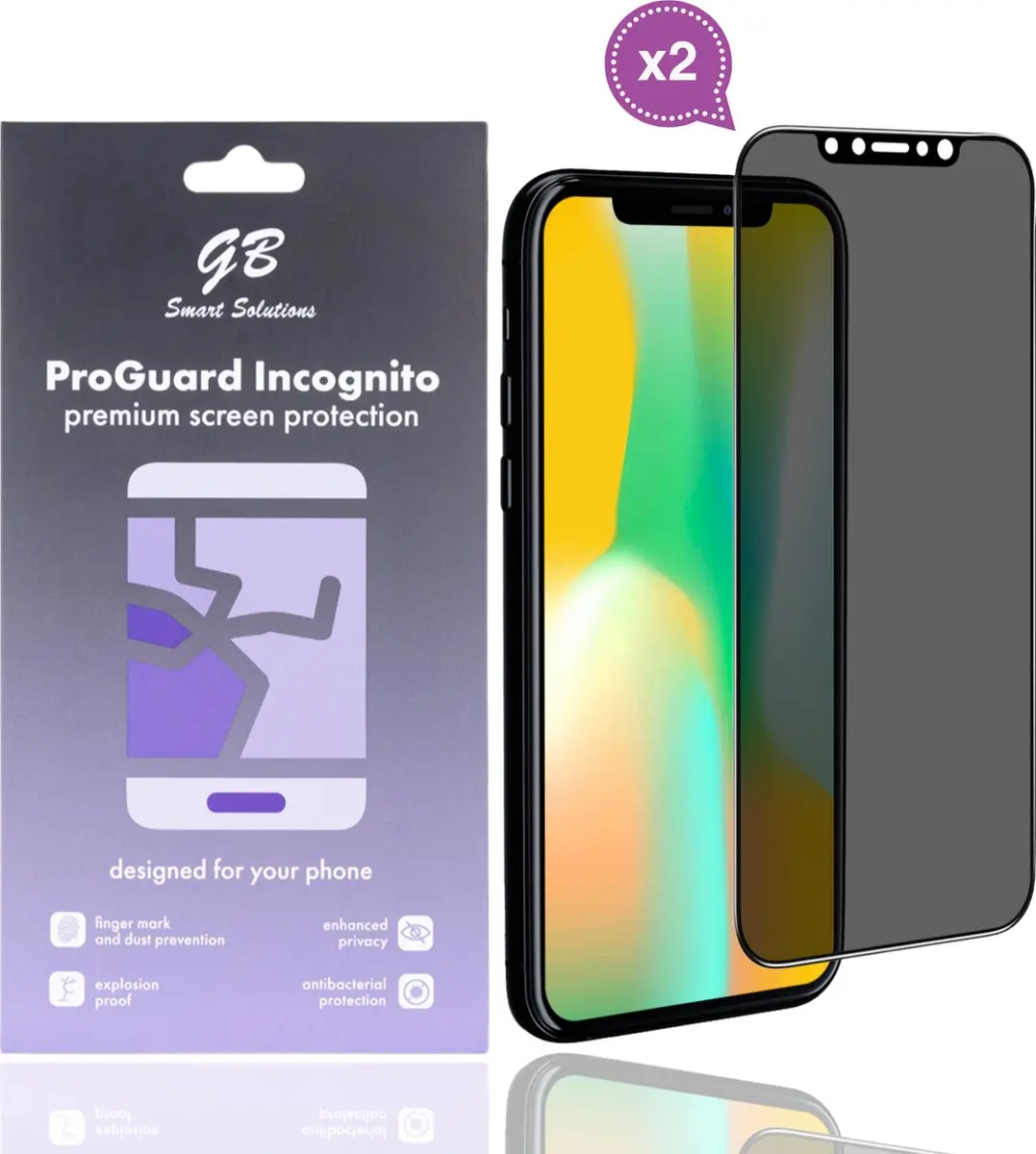 GB ProGuard Incognito Privacy Screenprotector iPhone X/Xs/11 Pro