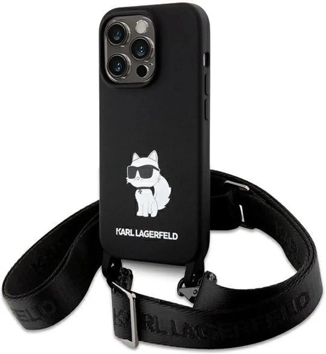 Karl Lagerfeld Choupette Siliconen Hoesje iPhone 15 Pro - Zwart - afbeelding 2 van 2