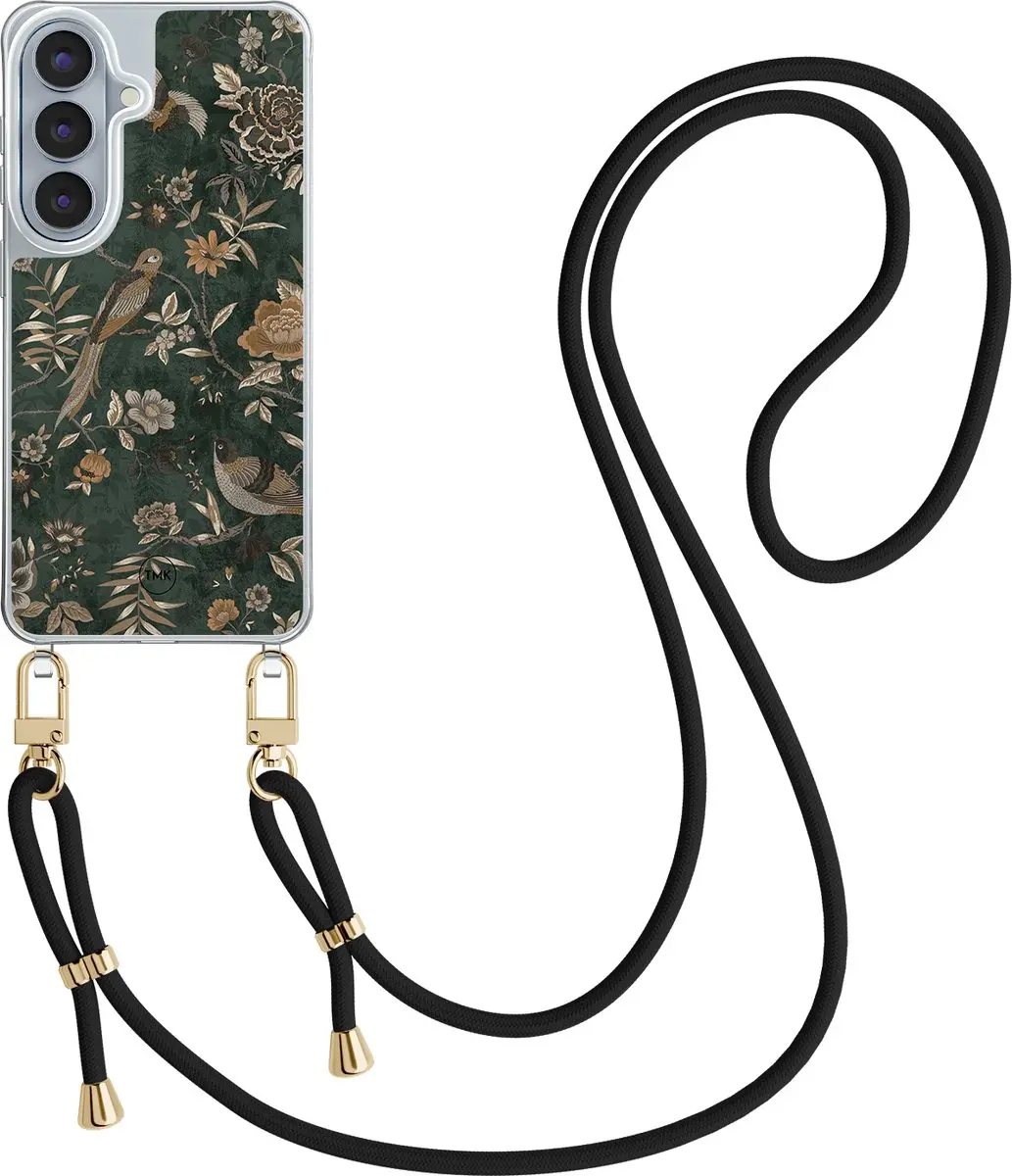 Casevibes S26 Telefoonhoesje - Khaki Golden Flowers CV/S/S26/C/013