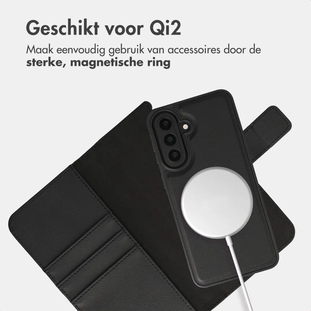 imosHion Hoesje Samsung Galaxy A57 2-in-1 Bookcase - 3 Pasjes - Zwart - afbeelding 4 van 6