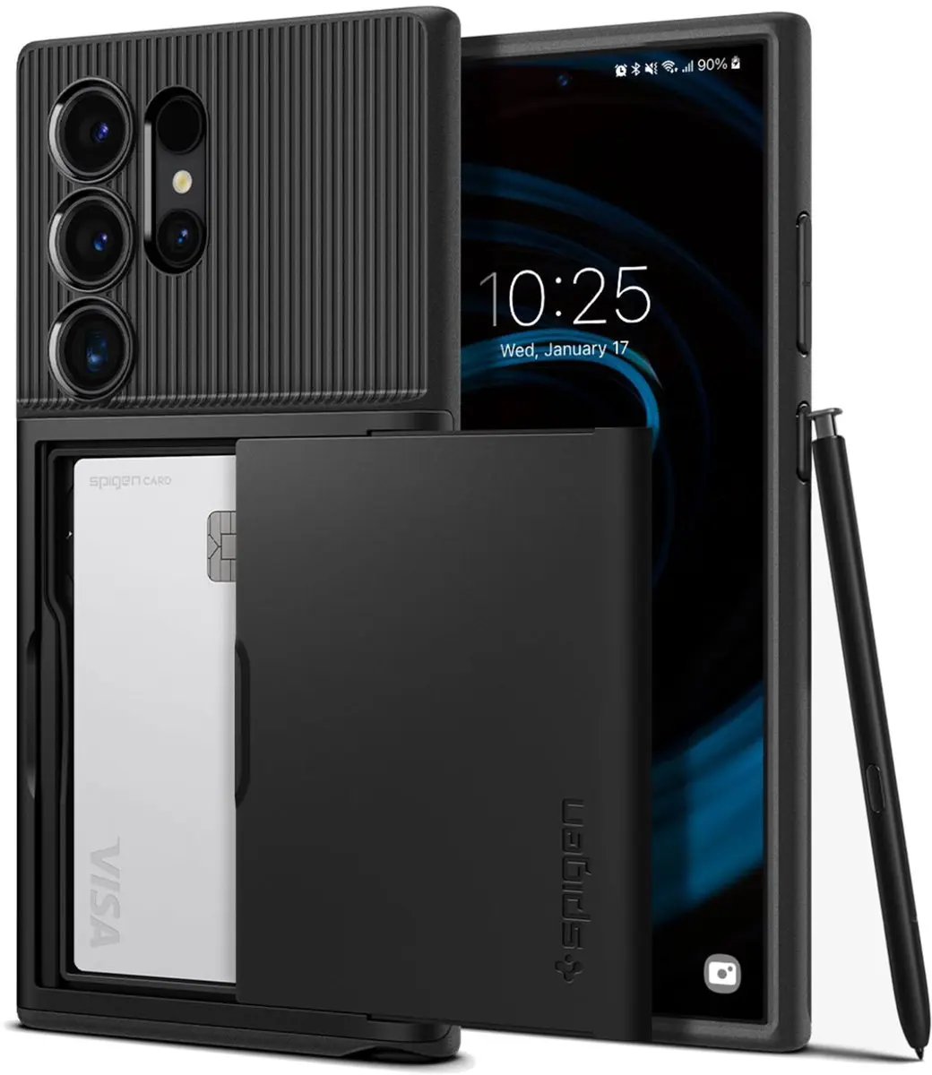Spigen Slim Armor CS ACS07306 Hoesje Samsung Galaxy S24 Ultra - Zwart