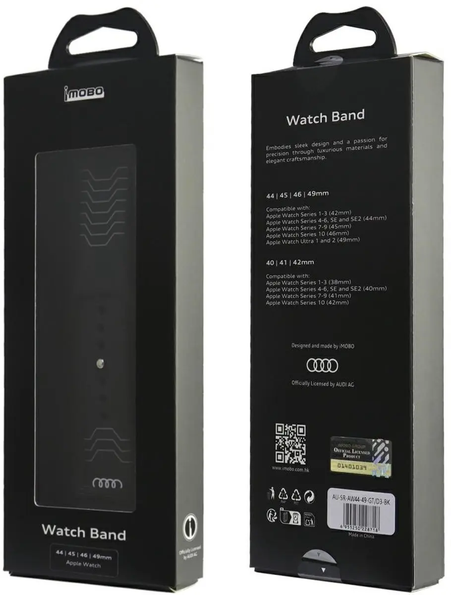 Audi Band voor Apple Watch - Siliconen Geometrisch Patroon - 44/45/46/49mm
