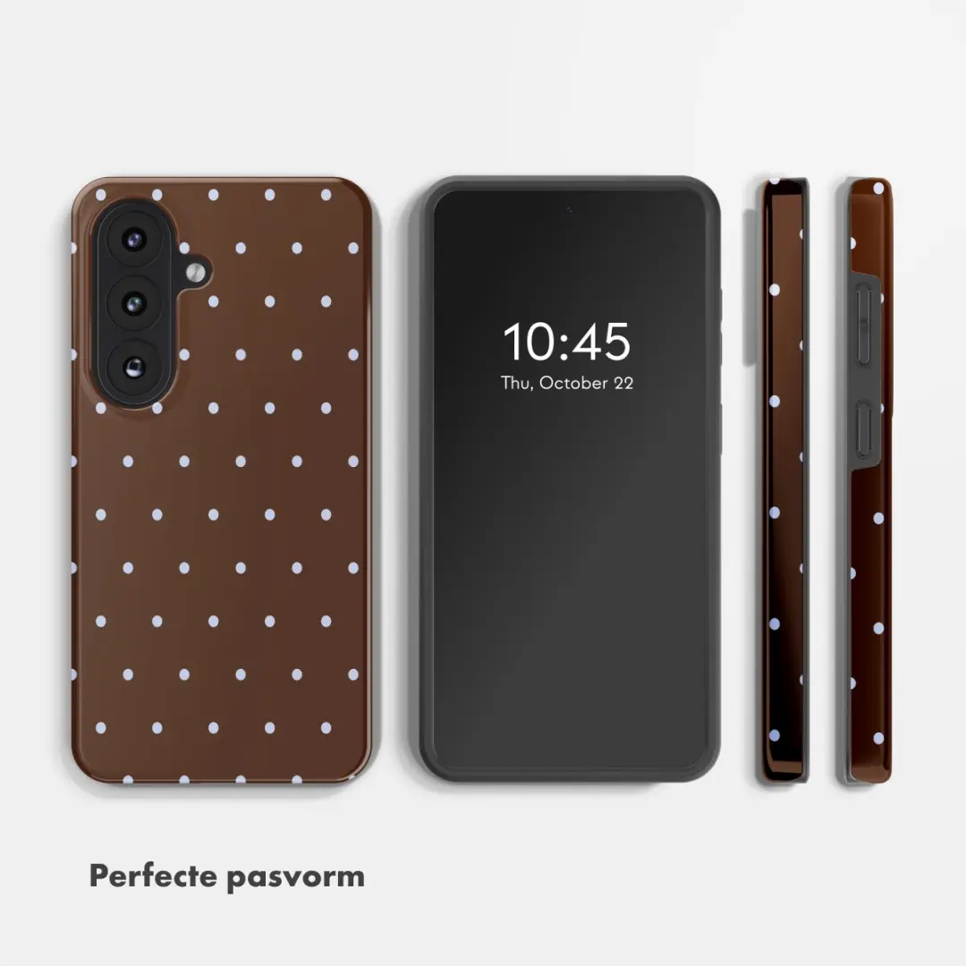Selencia Hoesje Samsung Galaxy S26 Happy Dots Chocolate