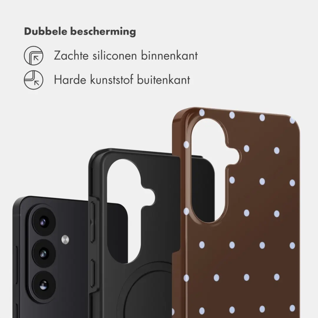 Selencia Hoesje Samsung Galaxy S26 Happy Dots Chocolate