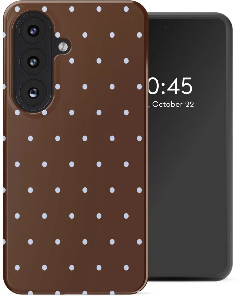 Selencia Hoesje Samsung Galaxy S26 Happy Dots Chocolate