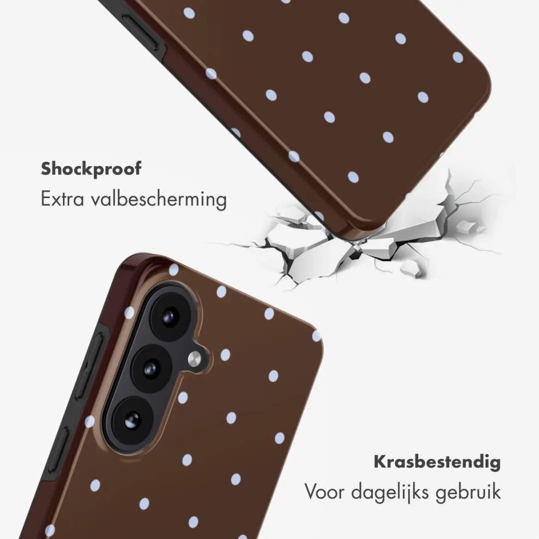 Selencia Hoesje Samsung Galaxy S26 Happy Dots Chocolate