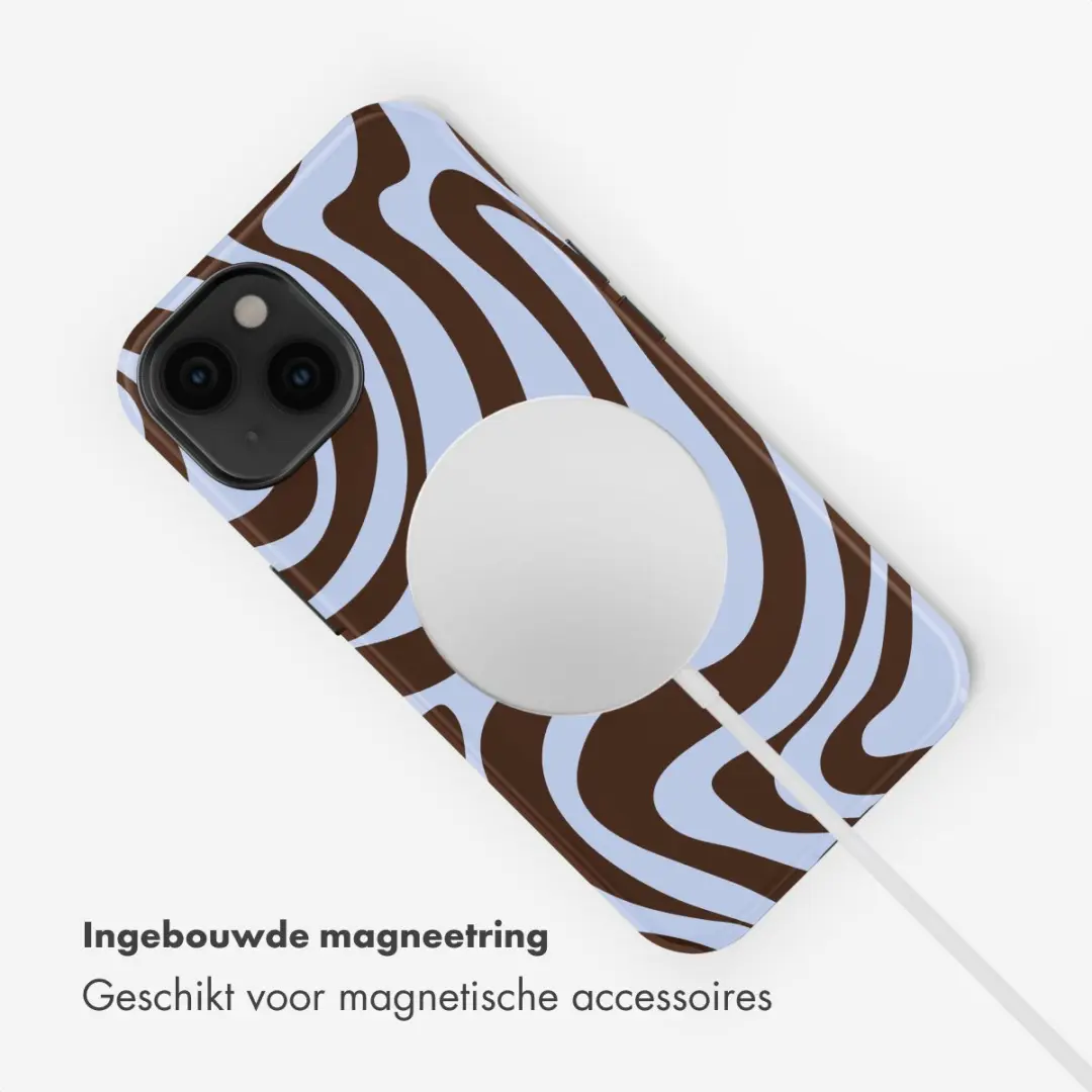 Selencia Hoesje iPhone 14 Dream Swirl Chocolate - MagSafe