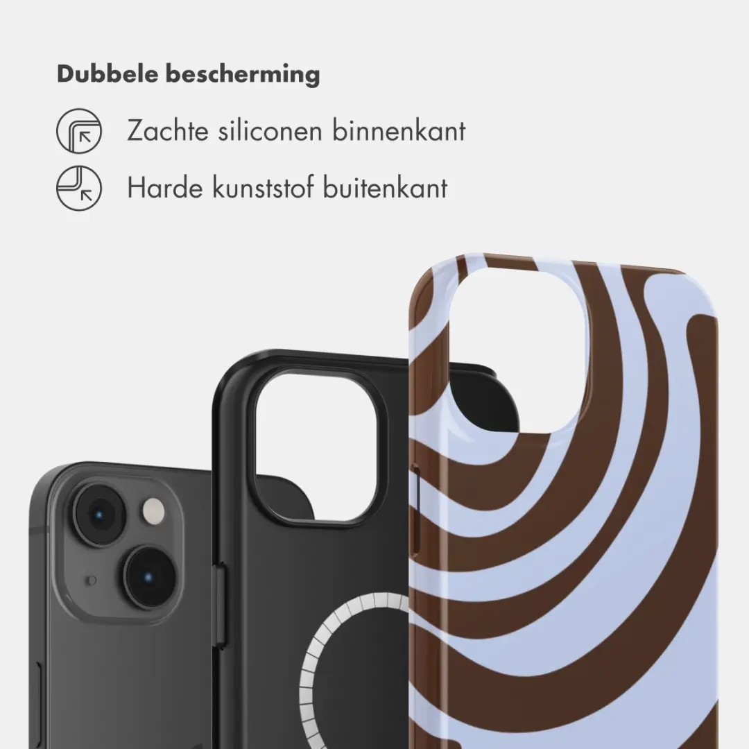 Selencia Hoesje iPhone 14 Dream Swirl Chocolate - MagSafe