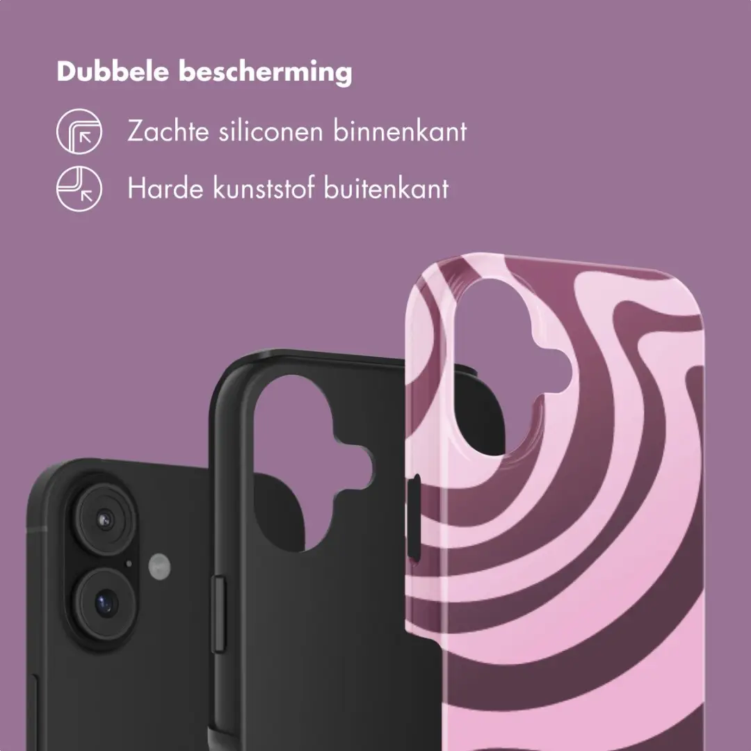Selencia Hoesje iPhone 17 Wavy Swirl Pink Plum