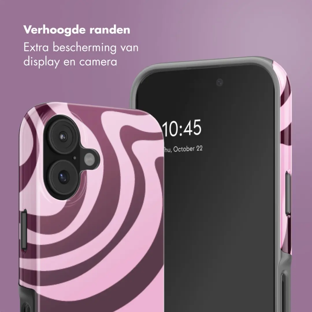 Selencia Hoesje iPhone 17 Wavy Swirl Pink Plum