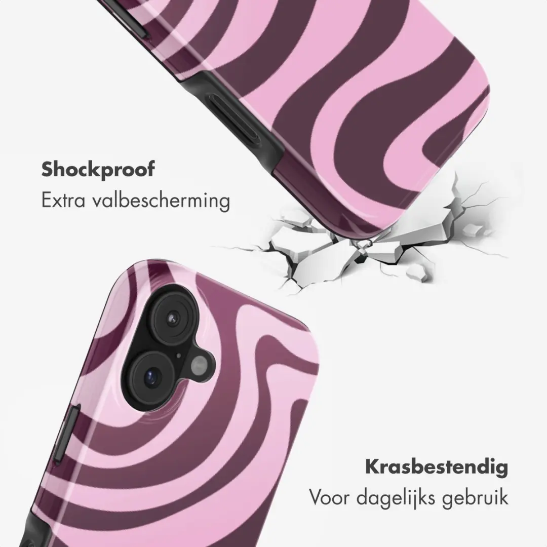 Selencia Hoesje iPhone 17 Wavy Swirl Pink Plum