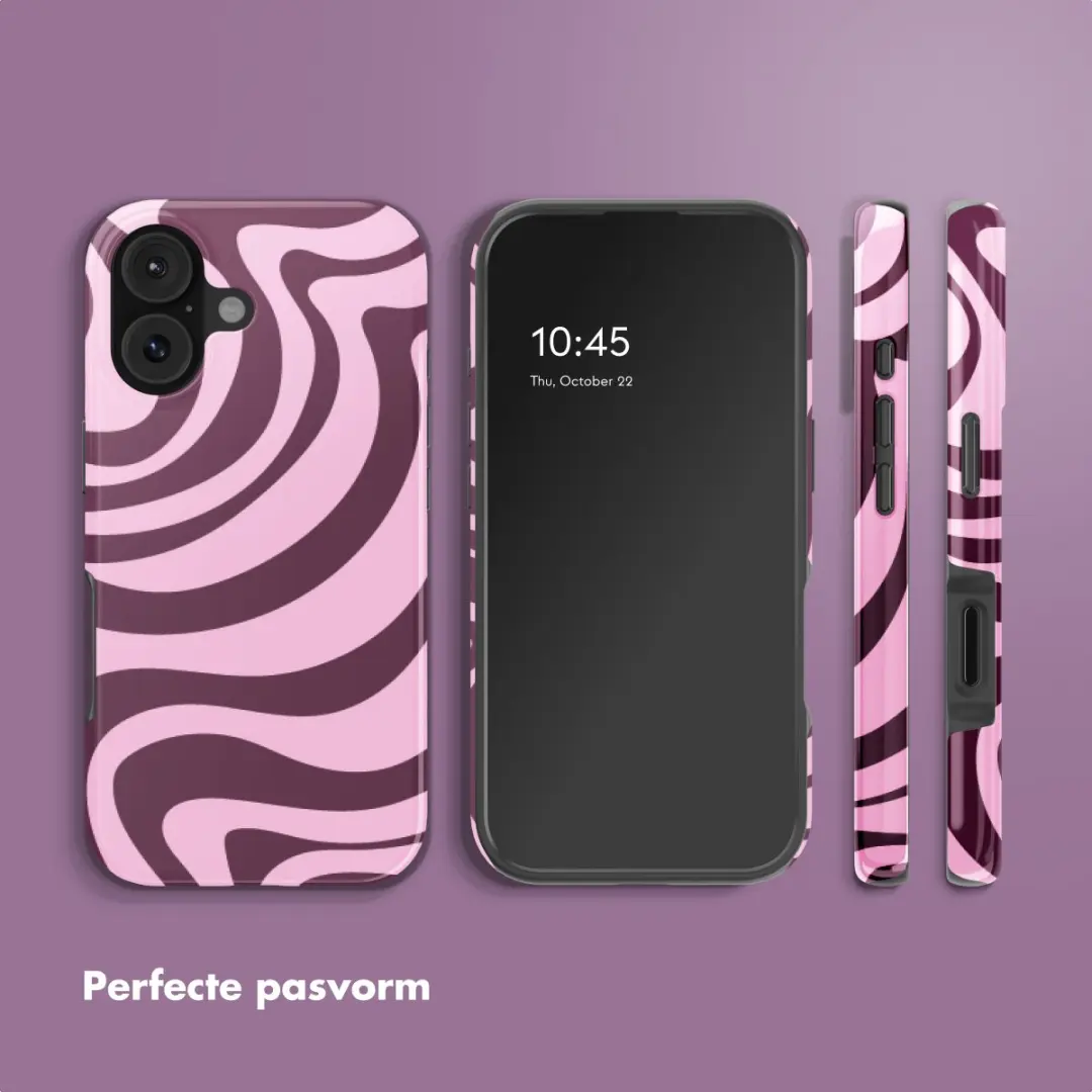Selencia Hoesje iPhone 17 Wavy Swirl Pink Plum