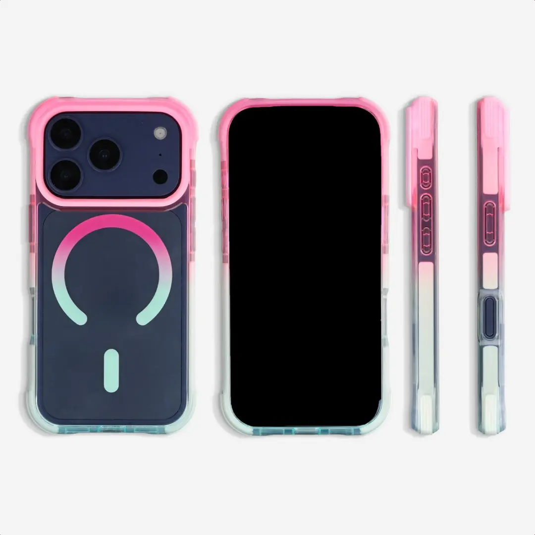 Selencia Hoesje iPhone 17 Pro Gradient - Roze/Blauw