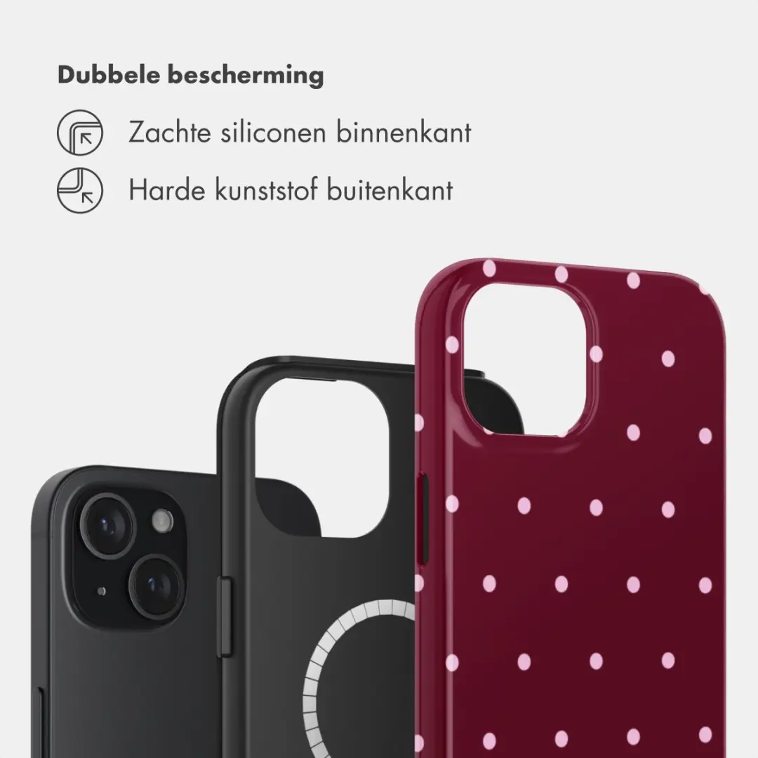 Selencia Hoesje iPhone 15 - MagSafe - Donkerrood