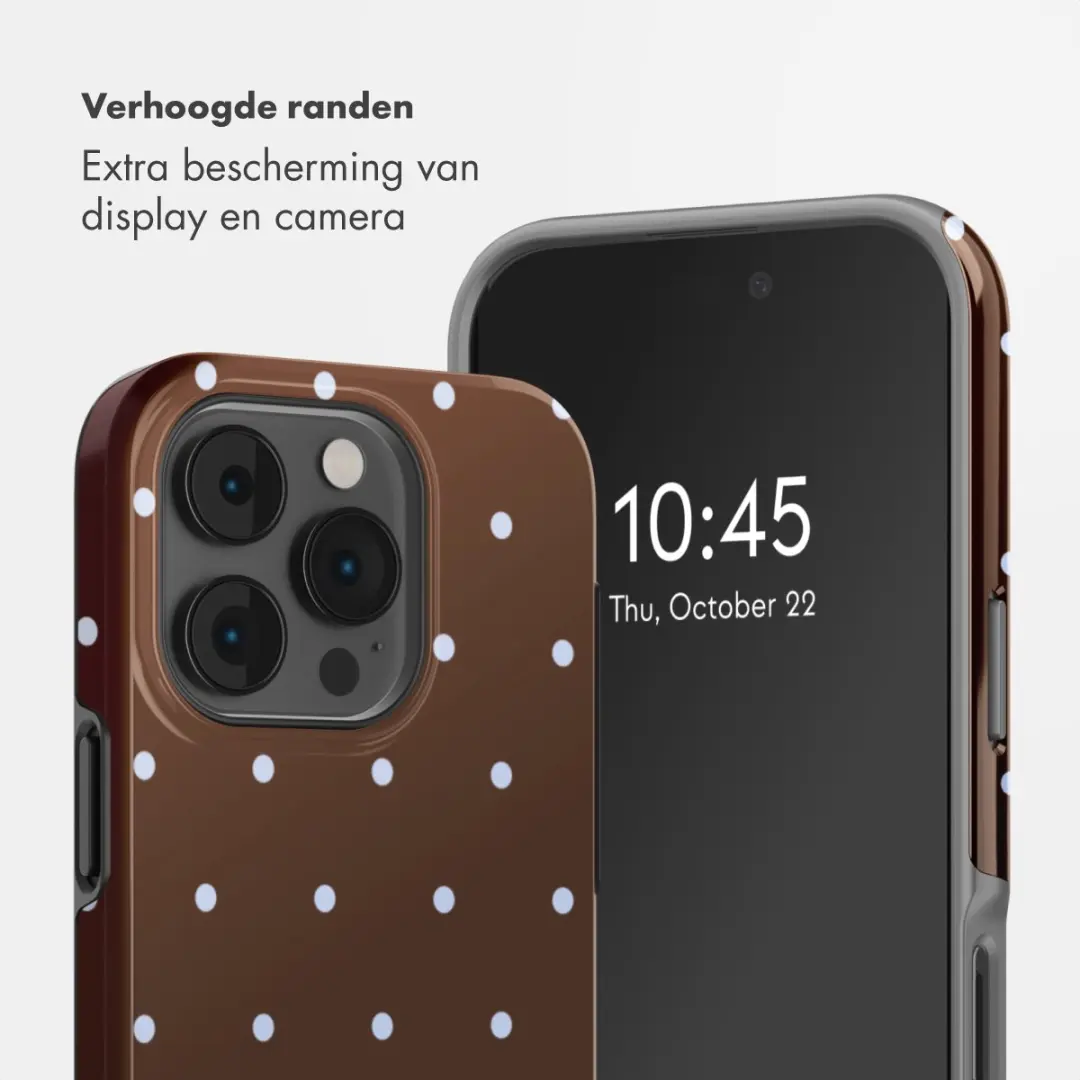 Selencia Hoesje iPhone 14 Pro Happy Dots Chocolate