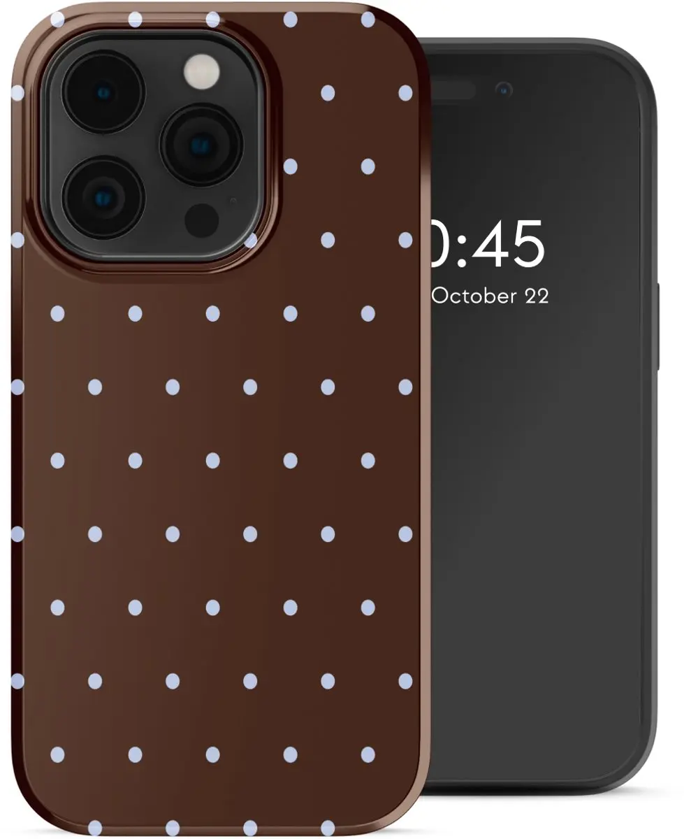 Selencia Hoesje iPhone 14 Pro Happy Dots Chocolate