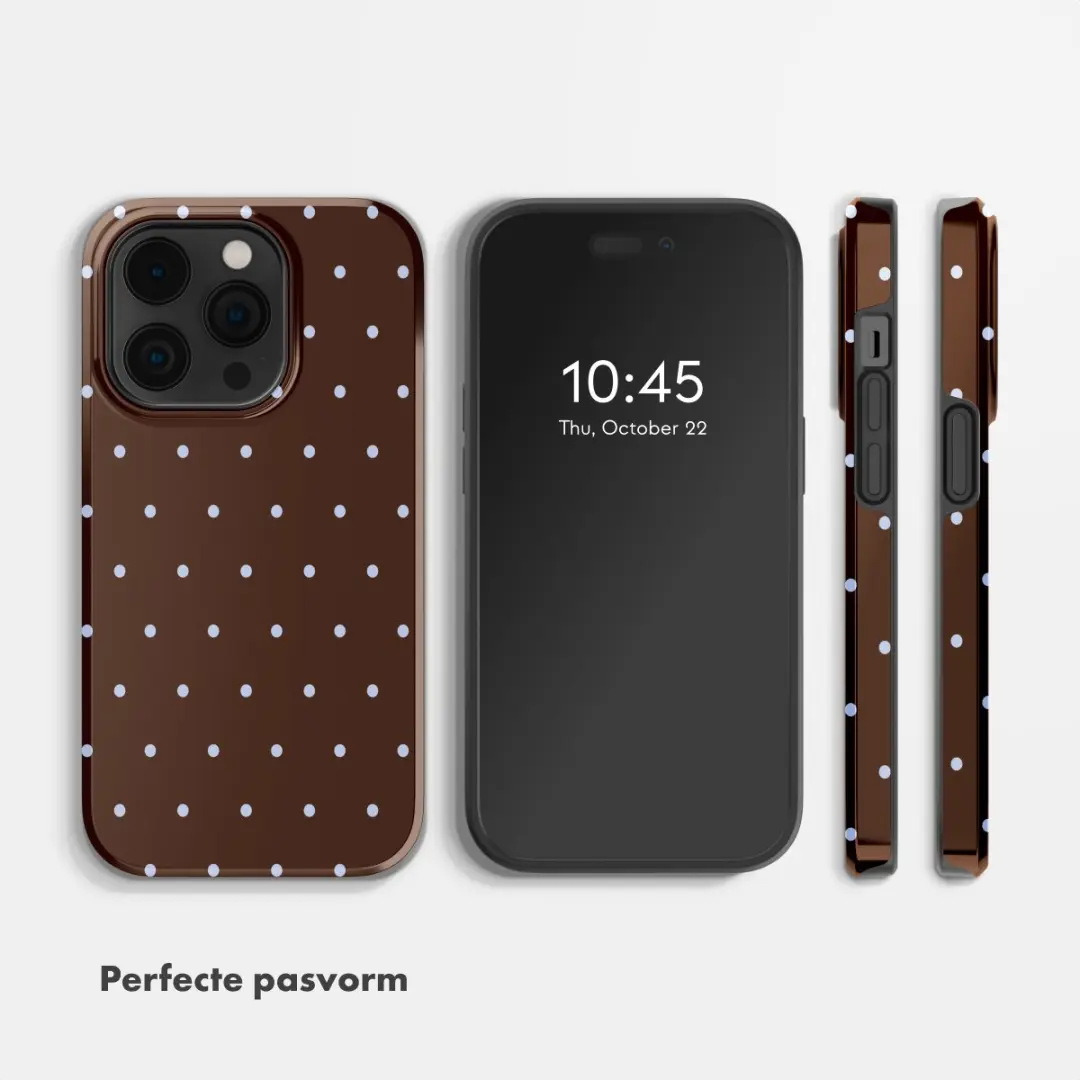 Selencia Hoesje iPhone 14 Pro Happy Dots Chocolate