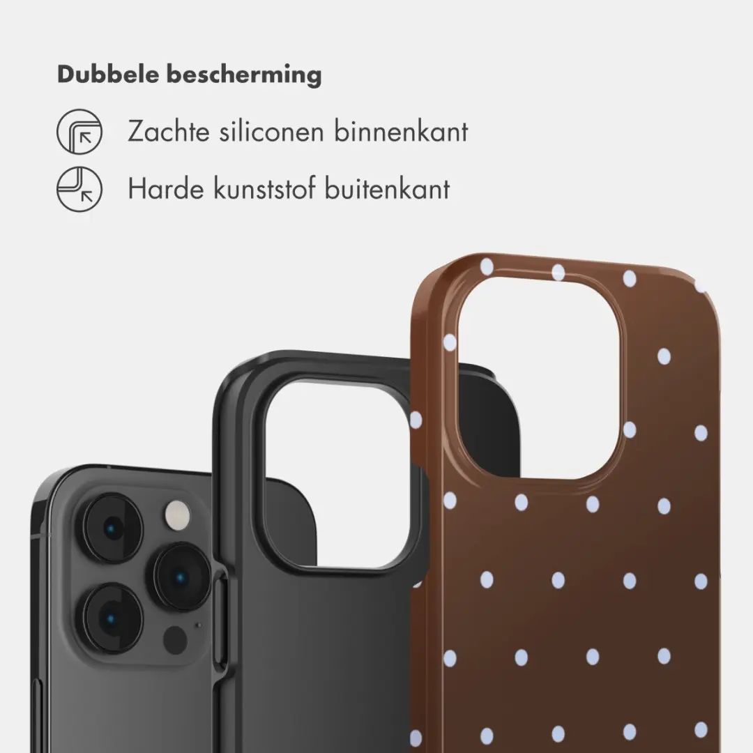 Selencia Hoesje iPhone 14 Pro Happy Dots Chocolate