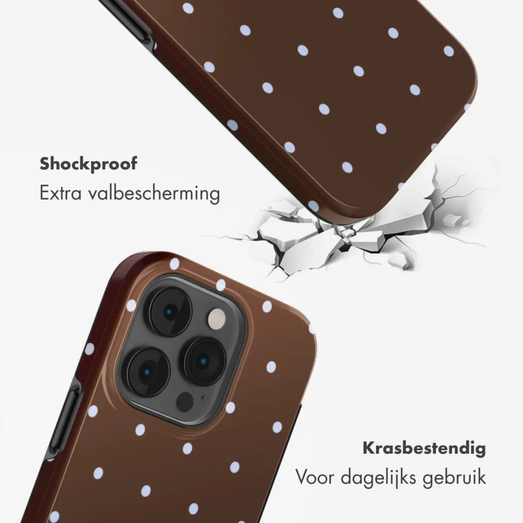 Selencia Hoesje iPhone 14 Pro Happy Dots Chocolate