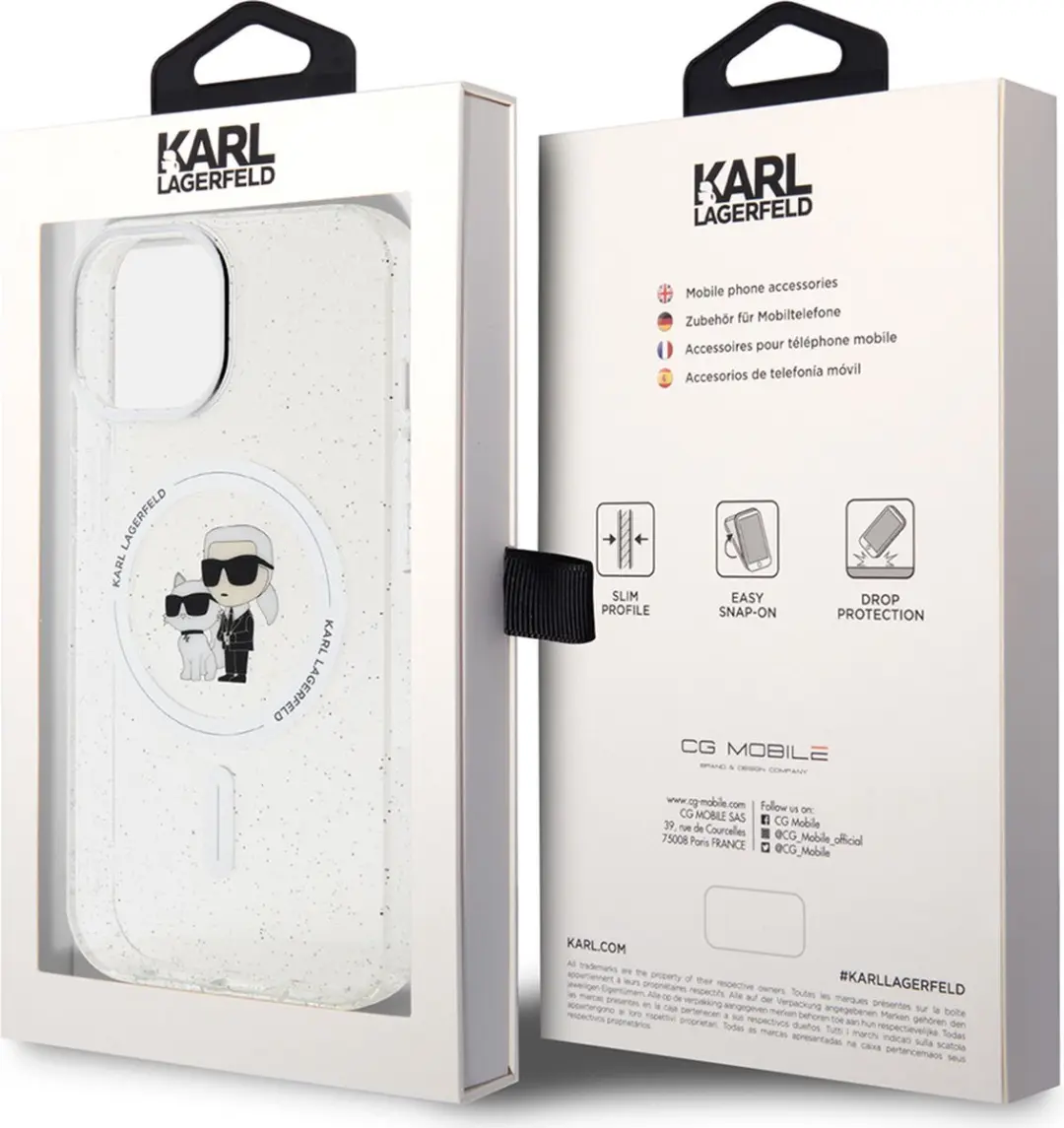 Karl Lagerfeld iPhone 15 Plus Backcase - Effen Transparant - TPU
