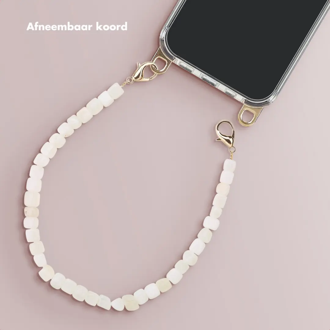 Selencia Transparant Hoesje iPhone 15 Pro - Pearl White
