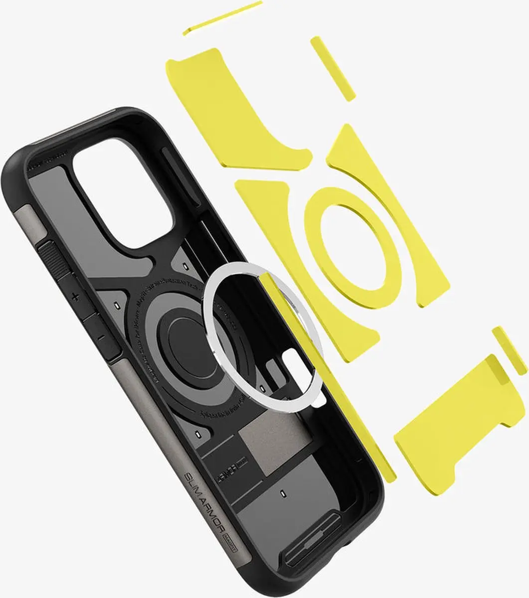 Spigen Slim Armor MagFit iPhone 16 Pro Max Hoes - Grijs - ACS08033